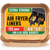 Baker's Signature air fryer liner pack for Ninja DZ201/DZ401 in use, non-stick and easy cleanup