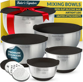 Baker's Signature bowls set front view for versatile kitchen prep