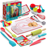 Baketivity 31-piece set whisk for kid-friendly real baking and safe kitchen practice.