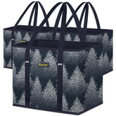 BALEINE 3Pk reusable grocery bags folded flat for compact storage and easy transport.