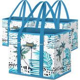 BALEINE Island Breeze 3-pack bags folded flat for compact storage and eco-friendly trips.