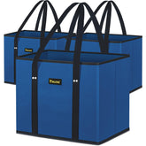 BALEINE 3Pk reusable blue bags folded compactly for storage.