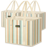 BALEINE 3Pk reusable grocery bags with large capacity and reinforced bottom for easy loading