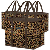 BALEINE leopard reinforced-bottom reusable grocery bag ideal for heavy items