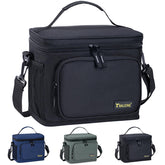 BALEINE insulated lunch bag front view in black for daily meals on the go.