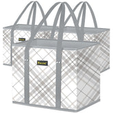 BALEINE plaid check 3-pack bags folded compactly for storage and quick errands