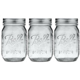 Ball regular-mouth 16oz mason jar with lids and bands for versatile canning