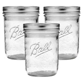Ball wide mouth 16oz jar front view, ideal for canning