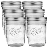 Ball wide mouth 16oz jar in-pack showing clear glass for canning and storage.