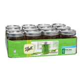 Ball wide mouth pint jar with lids and bands for secure storage.