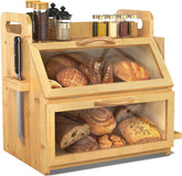 BAMBANG extra large bread box with window view for easy freshness checks
