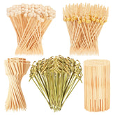 Bamboo Gold Ball Picks 4-7in for elegant appetizer presentation.