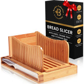 Bambüsi bread slicer overview: elegant bamboo frame for precise, mess-free slices.