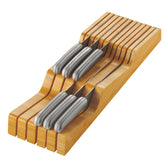 Bambüsi In-Drawer Knife Block fits standard drawers and protects blades.