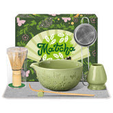 Bandiction ceramic matcha bowl with pour spout for easy transferring