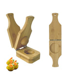 Bantlou bamboo tostonera plantain press ready to flatten plantains into crispy tostones