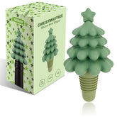 Banvih Christmas Tree wine stopper angle-1 demonstrates airtight seal to keep wine fresh after opening.
