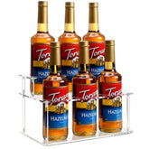 Baosia acrylic syrup rack 6-bottle display keeps bottles neatly organized and accessible.