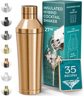 Bare Barrel insulated copper cocktail shaker set, keeps drinks cold and hands dry