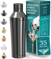 Bare Barrel insulated shaker in slate gray keeps cocktails cold and sweat-free.