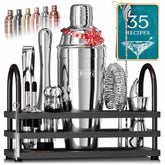 Bare Barrel mixology bartender kit 14-piece with organized display for easy access.