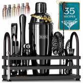 Bare Barrel 24oz Cobbler shaker in jet black for smooth, even mixes.