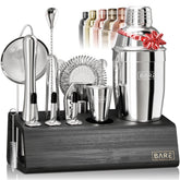 Bare Barrel Mixology Kit neatly displayed with bamboo organizer