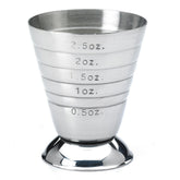 Barfly measuring cup with a footed base for stable pours and precision.