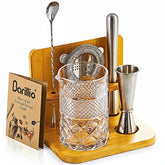 Barillio 24 oz crystal mixing glass with weighted base for steady pours and control