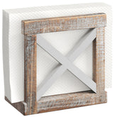 Barnyard Designs farmhouse napkin holder on table with rustic charm and easy napkin access