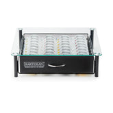 Bartesian capsule storage drawer top view showing organized capsules for easy access