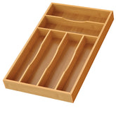 Bayting bamboo silverware organizer front view keeps knives neatly separated for easy access