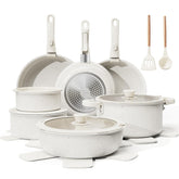 Bazova 22-piece pots and pans set showing complete non-stick collection for easy cooking