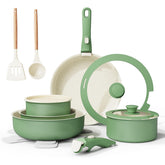 Bazova ceramic nonstick pots and pans for effortless cooking with minimal oil