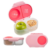 b.box Snack Box shows two compartments with lid for organized snacks on the go