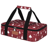 BBV Christmas Elk insulated casserole carrier exterior view shows festive design and spacious carry