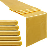 B-COOL gold satin table runner 12x108 inches, ideal for weddings.