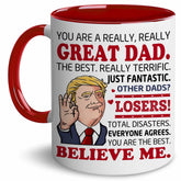 BECHUSKY Best Dad Ever mug with festive Christmas vibe for gifting