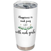 BEHIFL Mahjong gifts tumbler with lid and straw for on-the-go hydration.