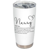 BEHIFL Nanny Gifts Tumbler with lid and straw for on-the-go sipping.