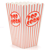 Bekith 100-pack popcorn box striped red and white front view for easy movie-night snacking