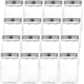 Bekith 16-pack clear jars with wide mouths for easy access and labeling.