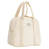 Belaven insulated lunch bag beige front view highlighting roomy main compartment for meals on the go