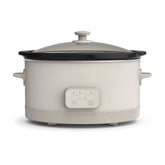 BELLA 6qt slow cooker ceramic pot with nonstick coating for easy cleanup.