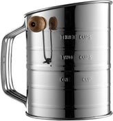 Bellemain 3-cup flour sifter with interior measurement marks for quick accuracy.