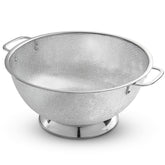 Bellemain 5 Qt colander front view with sturdy handles for easy lifting and draining.
