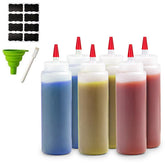 Bellemain six-pack condiment squeeze bottles for organized sauces with easy-pour spouts.