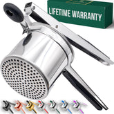 Bellemain potato ricer assembly shows durable stainless steel for long-lasting mashing.