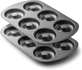 Bellemain Premiere Donut Pan with 6-donut molds enables even batch baking.
