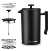 Belwares French press 34oz capacity for sharing rich coffee.